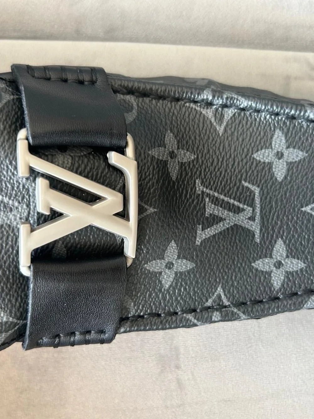 Louis Vuitton Black Monogram Heel Cap with Subtle Logo